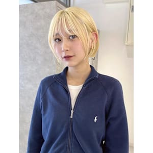 【rizu】ハイトーン/切りっぱなしボブ/ブロンドカラー