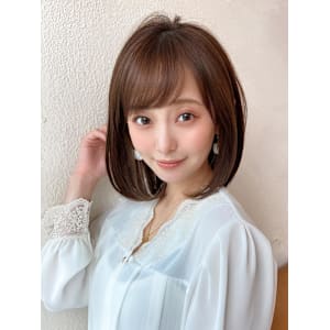 耳かけショートボブ似合わせカット30代40代チェリーブラウン - AFLOAT/L 錦糸町【アフロートエル】【アフロートエル キンシチョウ】掲載中