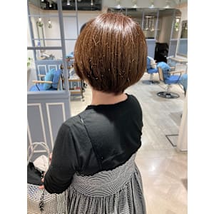 オリーブブラウン耳かけ丸みショートボブ赤羽岩淵王子美容室 - CHAINON 赤羽店【シェノン】掲載中