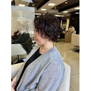 ホワイトグレージュ/デジタルパーマ/フェザーパーマ