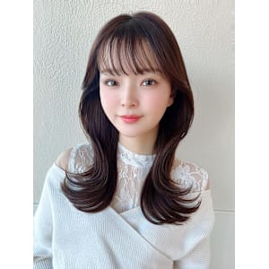 後れ毛が可愛い顔周りハイレイヤーロングチェリーブラウン  - AFLOAT/L 錦糸町【アフロートエル】【アフロートエル キンシチョウ】掲載中