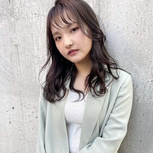 セミロング/ラベンダー/艶髪/博多美容室