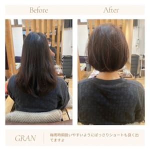 お客様髪質改善データ」1850（ショートボブ）