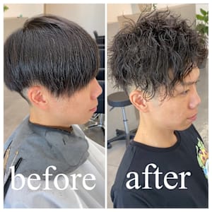 ツイストスパイラル/刈り上げスタイル/波巻きスパイラル