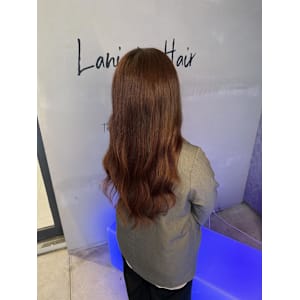 レッドブラウン組み合わせロングに