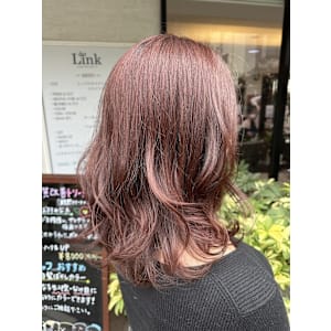 アプリコットオレンジミディヘア