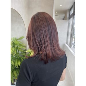 切りっぱなしボブ/ワインレッドカラー＊Aya