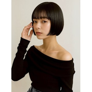 切りっぱなしボブ 艶髪 髪質改善トリートメント 黒髪 20代