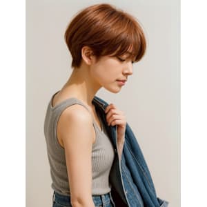 マッシュショート ショートボブ ハイトーン ブリーチ 艶髪