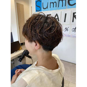 ナチュラルパーマ×マッシュショート