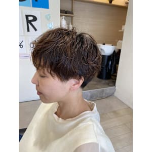 ナチュラルパーマ×マッシュショート