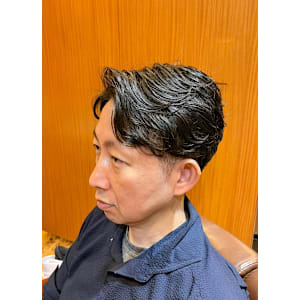 銀座　理容室　ナチュラルパーマ　フェザーパーマ