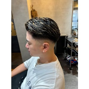 スキンフェード×七三×ハイライト