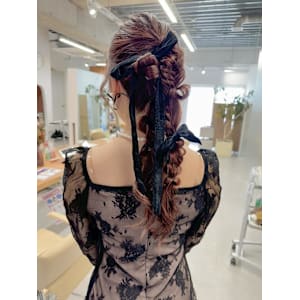 【hinari】編みおろし/結婚式ヘア/ヘアセット/リボン