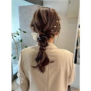 【hinari】編みおろし/金箔ヘア/ニュアンス/ヘアセット