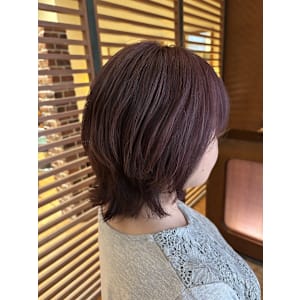 【さすだ】ワインレッド × 白髪ぼかしカラー