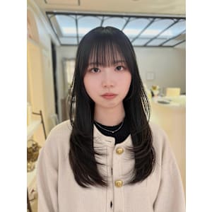 髪質改善/レイヤー/グレージュ/小顔/韓国ヘア/前髪/原宿