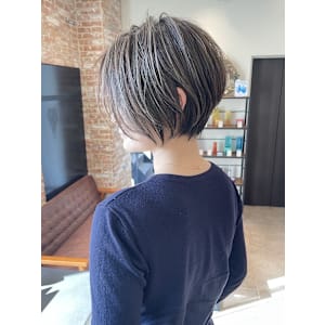 30代40代50代白髪ぼかし髪型白髪染め面長若見えへア