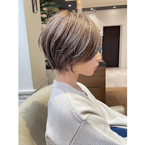 30代40代50代白髪ぼかし髪型白髪染め面長若見えへア