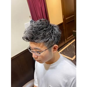 ツーブロアップバング/アイロンパーマ/メンズカット/ショート