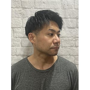 メンズ／ツーブロック／アップバング／刈り上げ／ショート