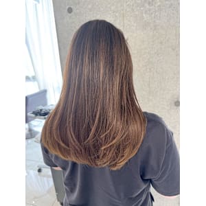 髪質改善カラー/白髪ぼかしハイライト/ストレート