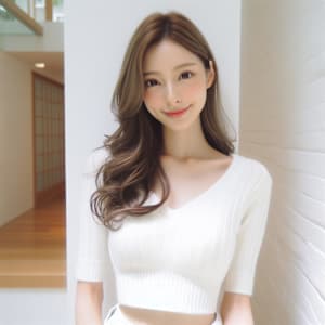 ★ブリーチなし小顔ロングレイヤーカットハッシュカットベージュ