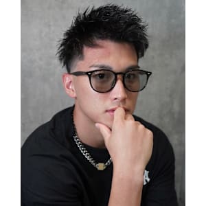 スパイキーショート×ピンパーマ