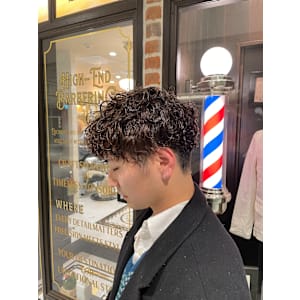 マッシュヘア×波巻きパーマ