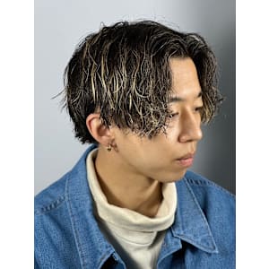 ツイストスパイラルパーマ×メッシュ