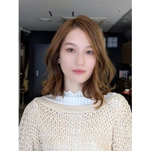 ラテベージュゆる波ミディ