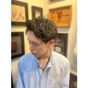 アップバング×パーマスタイル