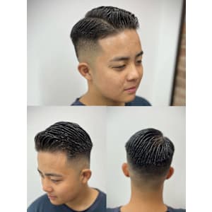 サイドパート×スキンフェード