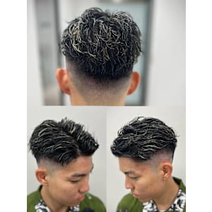 メッシュ×オールバックパーマスタイル