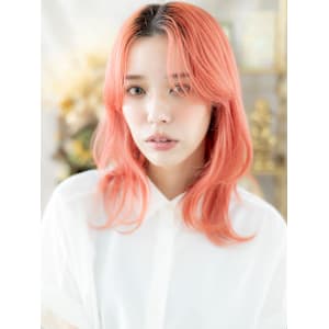 チェリーレッド個性的ロングウルフレイヤー　韓国風巻き