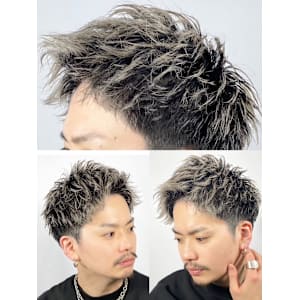 ツーブロック×アップバング