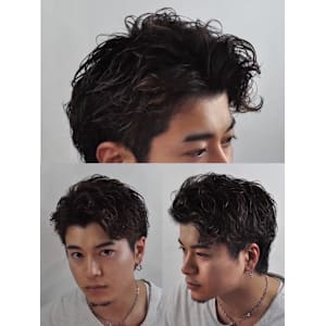 サイドパート×パーマ