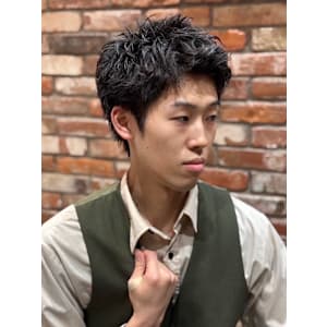 スパイキーショート×ピンパーマ