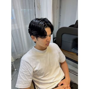 メンズセンターパート/メンズパーマ/毛流れパーマ