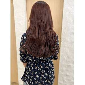 【新井】ベリーピンクカラー　ロングスタイル