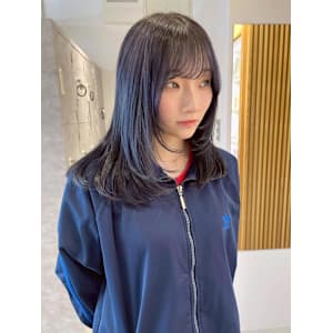 【rizu】レイヤーカット/ブルーブラック/透明感カラー