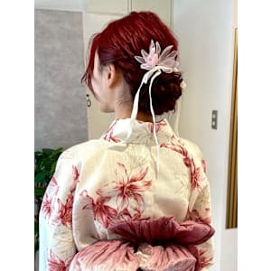 【hinari】浴衣アレンジ/編み込みアップスタイル