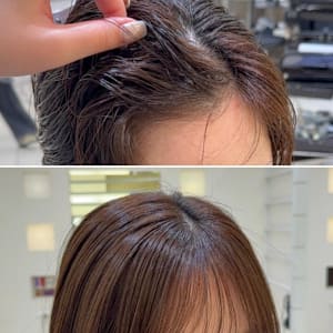 クロスパーマで扱いやすい前髪に！