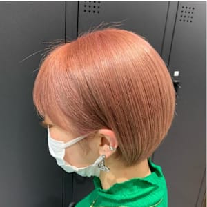 ケアブリーチ×ピンクベージュ