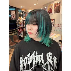 ウルフカット ブリーチ 