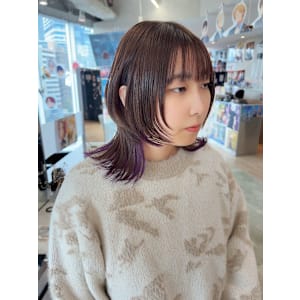 ウルフカット インナーカラー 