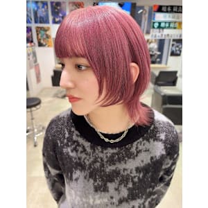 ウルフカット インナーカラー ケアブリーチ 推しカラー