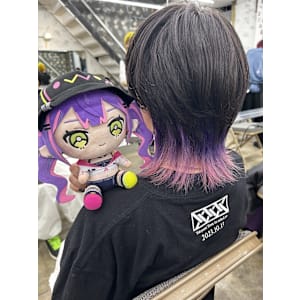 マッシュウルフ×推しカラー　インナーカラー