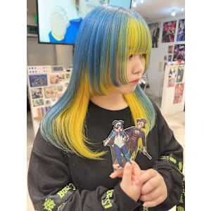 ウルフカット インナーカラー ケアブリーチ 推しカラー