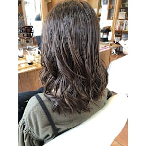 ブリーチ無し透明感カラー/アッシュブラック/アッシュオリーブ